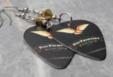 Foo Fighters In Your Honor Guitar Pick Earrings with Metallic Gold Swarovski Crystals