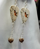 Musical Hummingbird Guitar Pick Earrings with Ombre Pave Bead Dangles