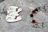Woodland Creature Reindeer Guitar Pick Earrings with Charm and Swarovski Crystal Dangles