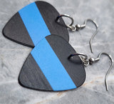 Blue Line Police Support Guitar Pick Earrings