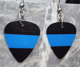 Blue Line Police Support Guitar Pick Earrings