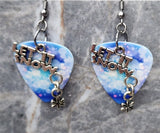 Snowflake Guitar Pick Earrings with Let It Snow Charms