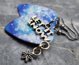 Snowflake Guitar Pick Earrings with Let It Snow Charms