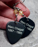 Marc Chagall War Guitar Pick Earrings with Jonquil Swarovski Crystals