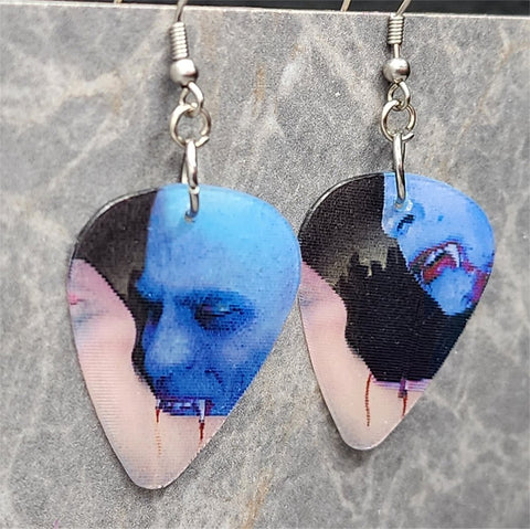 Holographic Vampire Bite Guitar Pick Earrings