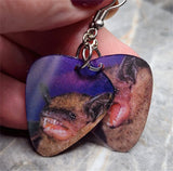 Holographic Vampire Bat Guitar Pick Earrings