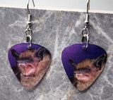 Holographic Vampire Bat Guitar Pick Earrings