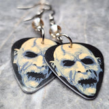 Classic Movie Monsters Zombie Guitar Pick Earrings with Silk Swarovski Crystals