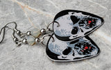 Classic Movie Monsters Zombie Guitar Pick Earrings with Gray Opal Swarovski Crystals