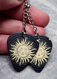 Celestial Sun Dangling Guitar Pick Earrings