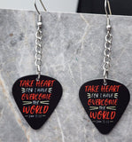 John 16:33 Dangling Guitar Pick Earrings