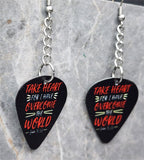 John 16:33 Dangling Guitar Pick Earrings