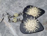 Celestial Sun Guitar Pick Earrings with Jonquil Swarovski Crystals