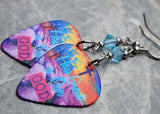 How Great is Our God Guitar Pick Earrings with Aquamarine Swarovski Crystals