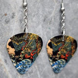 Asian Style Dragon Artwork Dangling Guitar Pick Earrings