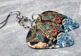 Asian Style Dragon Artwork Dangling Guitar Pick Earrings