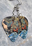 Asian Style Dragon Artwork Dangling Guitar Pick Earrings