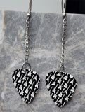 Electric Guitars on Dangling Black Guitar Pick Earrings