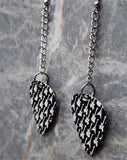 Electric Guitars on Dangling Black Guitar Pick Earrings