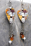 Group of Cartoon Cats Guitar Pick Earrings with Swarovski Crystal Dangles