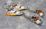 Group of Cartoon Cats Guitar Pick Earrings with Swarovski Crystal Dangles