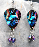 French Bulldog Boston Terrier Guitar Pick Earrings with Swarovski Crystal Dangles