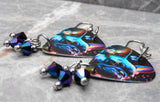 French Bulldog Boston Terrier Guitar Pick Earrings with Swarovski Crystal Dangles