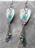 Music Notes Guitar Pick Earrings with Stainless Steel Treble Clef Charms  and Swarovski Crystal Dangles