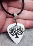 Natural Born Sinner Guitar Pick Necklace with Black Suede Cord