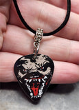 Classic Movie Monsters Wolfman Guitar Pick Necklace on Black Suede Cord
