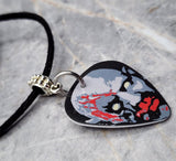 Classic Movie Monsters Zombie Guitar Pick Necklace on Black Suede Cord