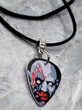 Classic Movie Monsters Zombie Guitar Pick Necklace on Black Suede Cord