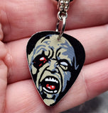 Classic Movie Monsters Zombie Guitar Pick Necklace on Black Suede Cord