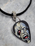 Classic Movie Monsters Zombie Guitar Pick Necklace on Black Suede Cord