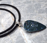 Horoscope Astrological Sign Aries Guitar Pick Necklace on a Black Suede Cord