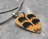 The Beatles A Hard Day's Night Guitar Pick Necklace with Gray Rolled Cord