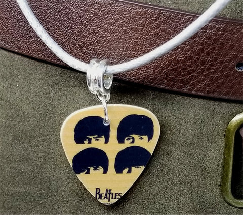 The Beatles A Hard Day's Night Guitar Pick Necklace with Gray Rolled Cord