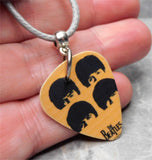 The Beatles A Hard Day's Night Guitar Pick Necklace with Gray Rolled Cord