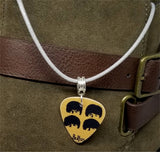 The Beatles A Hard Day's Night Guitar Pick Necklace with Gray Rolled Cord