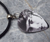 The Beatles George Harrison Guitar Pick Necklace with Black Suede Cord