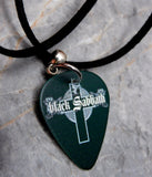 Black Sabbath Greatest Hits Guitar Pick Necklace on Black Suede Cord