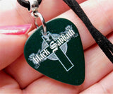 Black Sabbath Greatest Hits Guitar Pick Necklace on Black Suede Cord