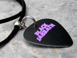 Black Sabbath Master of Reality Black Guitar Pick Necklace on Black Sueded Cord