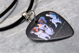 Black Sabbath Heaven and Hell Guitar Pick Necklace on Black Sueded Cord