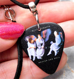 Black Sabbath Heaven and Hell Guitar Pick Necklace on Black Sueded Cord