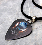 Black Sabbath Guitar Pick Necklace on Black Sueded Cord