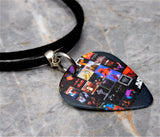 Black Sabbath Album Covers Guitar Pick Necklace on Black Sueded Cord