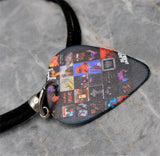 Black Sabbath Album Covers Guitar Pick Necklace on Black Sueded Cord