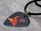 Black Sabbath Guitar Pick Necklace with Black Sueded Cord