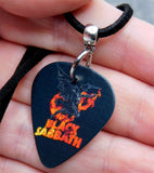 Black Sabbath Guitar Pick Necklace with Black Sueded Cord